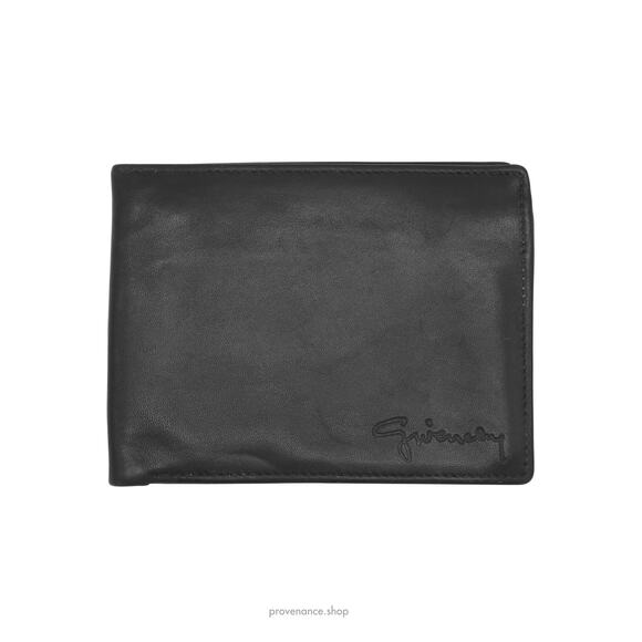 🔴 Givenchy Bifold Wallet - Black Leather - Picture 1 of 7